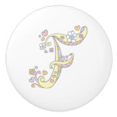 Dekorativer Buchstabe F-Monogramm-Griffknopf Keramikknauf (Vorderseite)