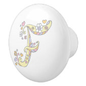 Dekorativer Buchstabe F-Monogramm-Griffknopf Keramikknauf (Rechts)