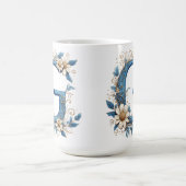 Dekorativer Buchstabe G mit blauem Emaille Kaffeetasse (Mittel)