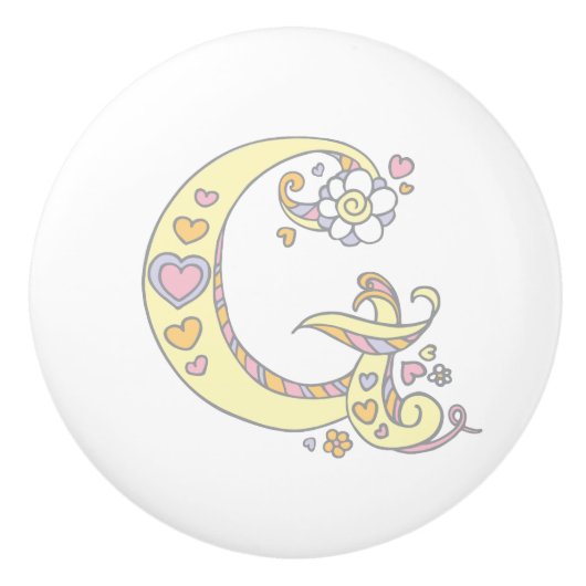 Dekorativer Buchstabe G Monogramm Griff mit Druckk (Vorderseite)