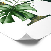 Dekorativer Buchstabe H mit tropischen Blätter Pos Poster (Ecke)