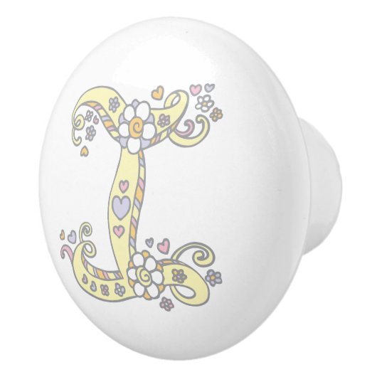 Dekorativer Buchstabe I Monogramm Handgriff Pull-K Keramikknauf (Rechts)