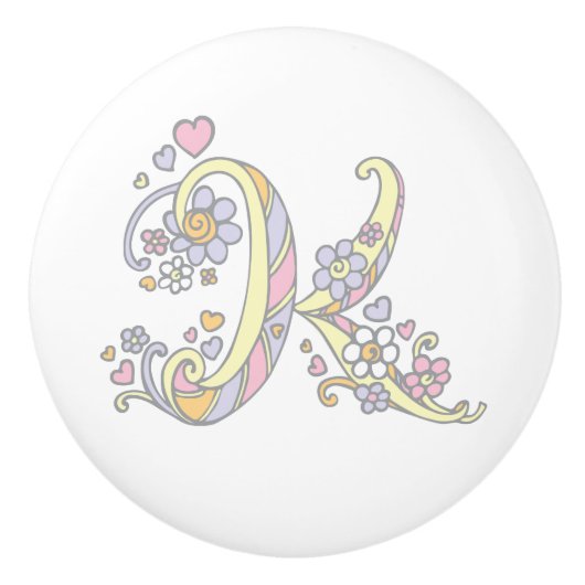 Dekorativer Buchstabe K mit Monogramm Griff (Vorderseite)