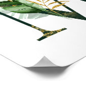 Dekorativer Buchstabe M mit tropischen Blätter Poster (Ecke)