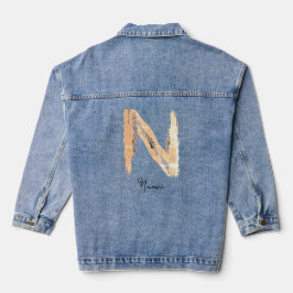 Dekorativer Buchstabe N mit Insignatongramm Jeansjacke