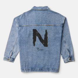 Dekorativer Buchstabe N mit Insignatongramm Jeansjacke