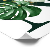 Dekorativer Buchstabe N mit tropischen Blätter Poster (Ecke)