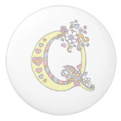 Dekorativer Buchstabe Q Monogramm Griff mit Zugkno (Vorderseite)