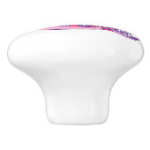 Dekorativer Buchstabe Q Monogramm rosa lila Pulskn Keramikknauf (Seitenansicht)