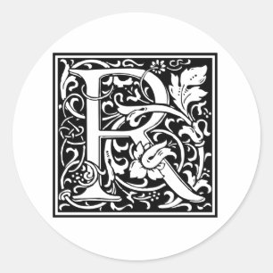 Dekorativer Buchstabe R Runder Aufkleber