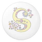 Dekorativer Buchstabe S Monogramm Handgriff mit Dr Keramikknauf (Vorderseite)