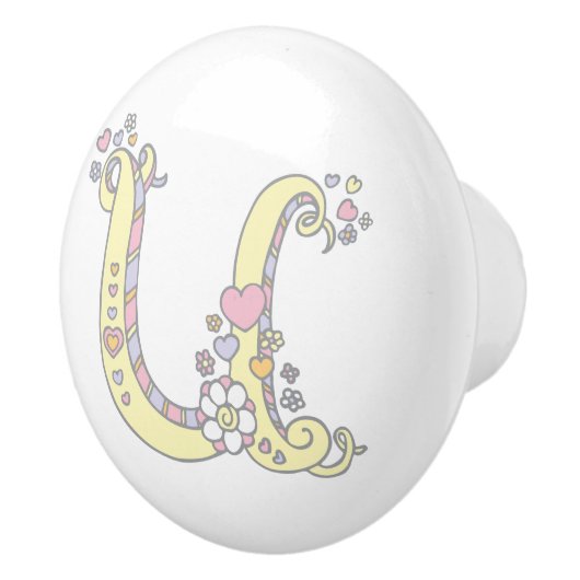 Dekorativer Buchstabe U, Monogramm, Griff mit Zugk (Rechts)