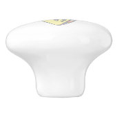 Dekorativer Buchstabe V, Monogramm-Handgriff, Druc Keramikknauf (Seitenansicht)