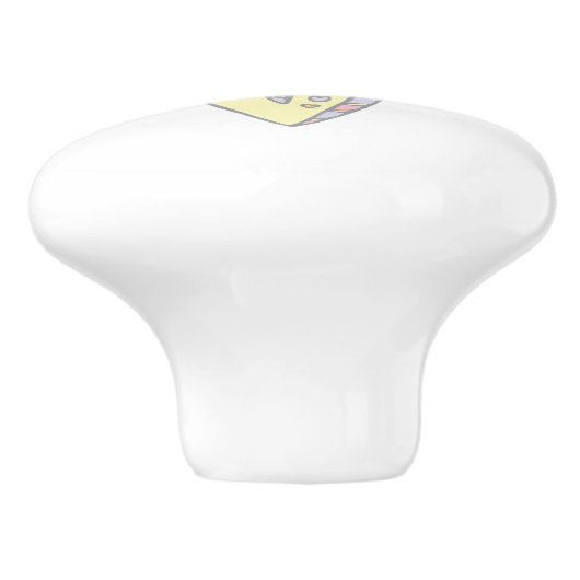 Dekorativer Buchstabe V, Monogramm-Handgriff, Druc Keramikknauf (Seitenansicht)