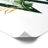 Dekorativer Buchstabe W mit tropischen Blätter Poster (Ecke)