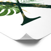 Dekorativer Buchstabe X mit tropischen Blätter Poster (Ecke)