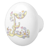 Dekorativer E-Monogramm-Handgriff mit Druckknopf Keramikknauf (Rechts)