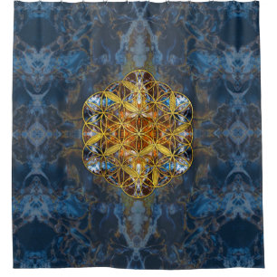 Dekorativer Edelstein-heilige Geometrie-Blume des Duschvorhang