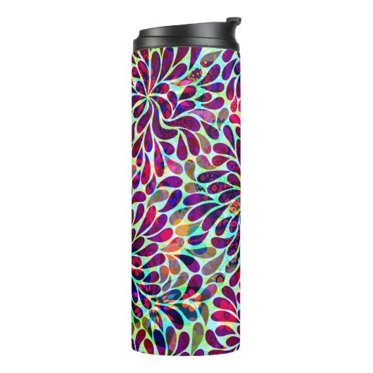 Dekorativer farbiger Damast Thermosbecher (Nach links gedreht)