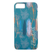 Dekorativer Feder-Entwurf personalisiert Case-Mate iPhone Hülle (Rückseite)