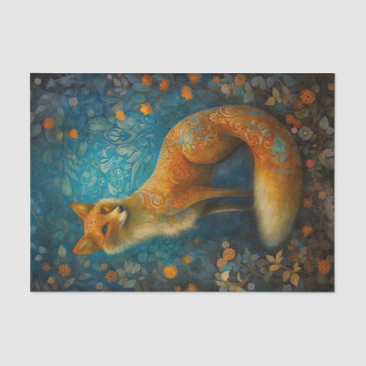 Dekorativer Forest Fox Seidenpapier (Vorderseite)