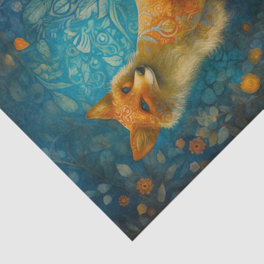 Dekorativer Forest Fox Seidenpapier (Ausschnitt)