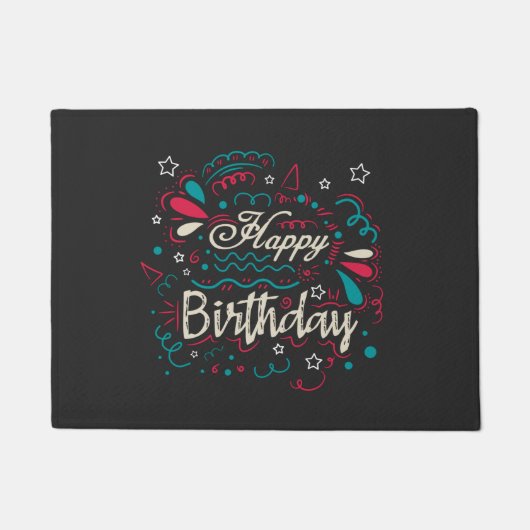 dekorativer Geburtstag Fußmatte (Vorderseite)