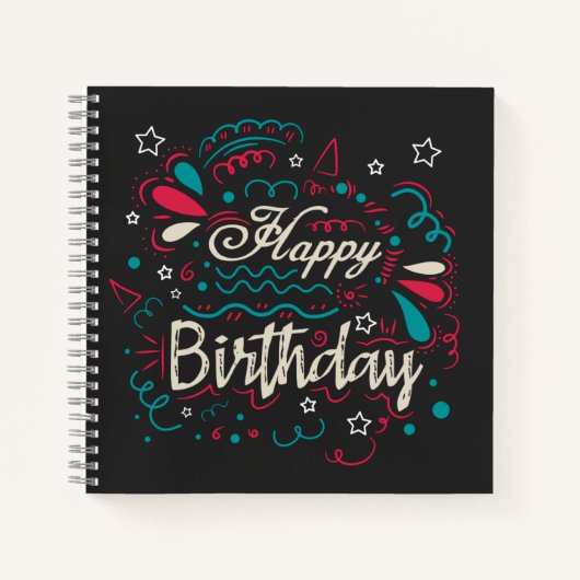 dekorativer Geburtstag Notizblock (Vorderseite)