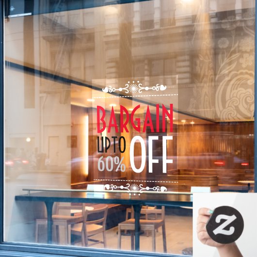 Dekorativer Gelegenheitsrabatt Fensteraufkleber (Café-Fenster)