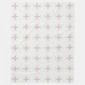 Dekorativer geometrischer Stern mit rosa Muster Fleecedecke (Vorderseite)