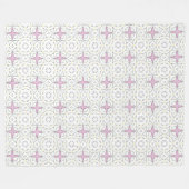 Dekorativer geometrischer Stern mit rosa Muster Fleecedecke (Vorderseite (Horizontal))
