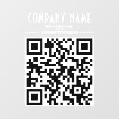 Dekorativer Geschäftsname und QR-Code Fensteraufkleber (Blatt)