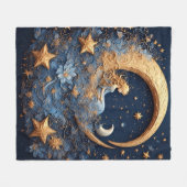 Dekorativer Golden Crescent Moon Fleecedecke (Vorderseite (Horizontal))