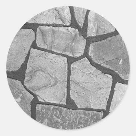 Dekorativer Grau-Stein-Paving Look Runder Aufkleber (Vorderseite)