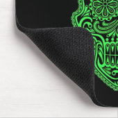 Dekorativer grüner und schwarzer Zuckerschädel Mousepad (Ecke)