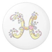 Dekorativer H-Monogramm-Handgriff mit Druckknopf Keramikknauf (Vorderseite)