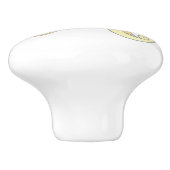 Dekorativer H-Monogramm-Handgriff mit Druckknopf Keramikknauf (Seitenansicht)