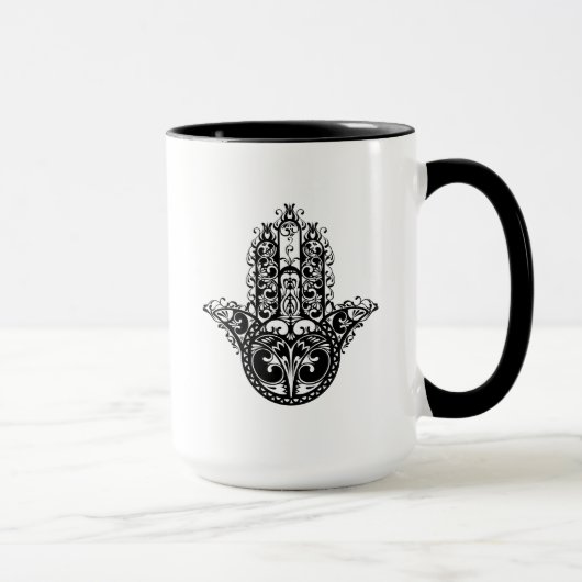 Dekorativer Hamsa Entwurf Tasse (Rechts)