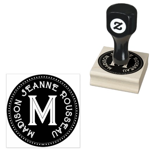 Dekorativer Initialen-Name Monogramm Gummistempel (Stempel)