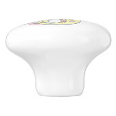 Dekorativer J-Monogramm-Handgriff mit Druckknopf Keramikknauf (Seitenansicht)