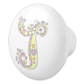 Dekorativer J-Monogramm-Handgriff mit Druckknopf Keramikknauf (Rechts)