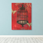 Dekorativer Käfig mit Schmetterlingen Leinwanddruck (Insitu (Holzboden))