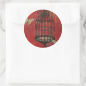 Dekorativer Käfig mit Schmetterlingen Runder Aufkleber (Tasche)