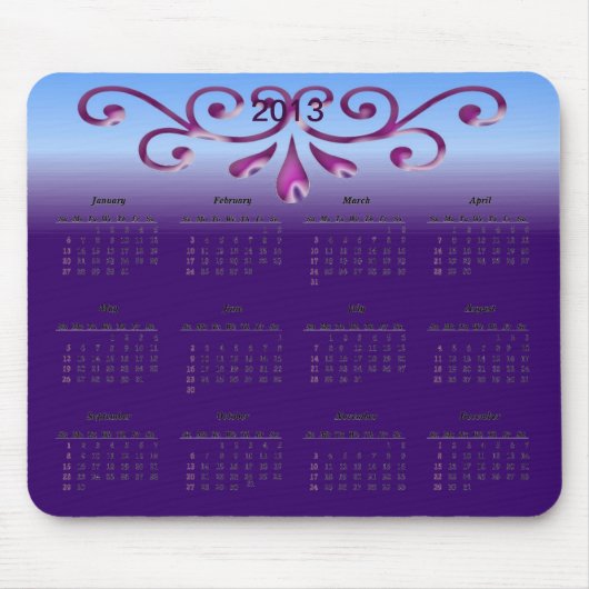 Dekorativer Kalender 2013 Mousepad (Vorne)