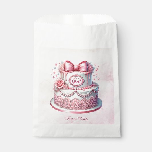 Dekorativer Kuchen Pink Bow Gefallen Taschen Geschenktütchen (Vorderseite)