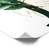 Dekorativer Letter J mit tropischen Blätter Poster (Ecke)