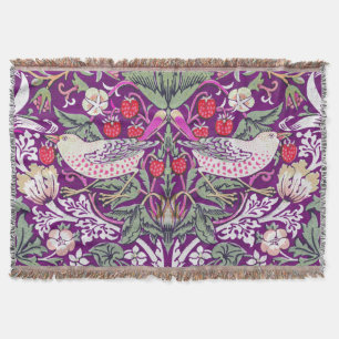 Dekorativer lila William Morris Strawberry Thief Decke