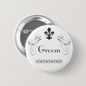 Dekorativer Lilien-Bräutigam-Knopf Button (Vorne & Hinten)