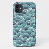 Dekorativer Meereswellenhintergrund Case-Mate iPhone Hülle (Rückseite)
