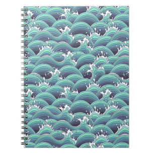 Dekorativer Meereswellenhintergrund Notizblock